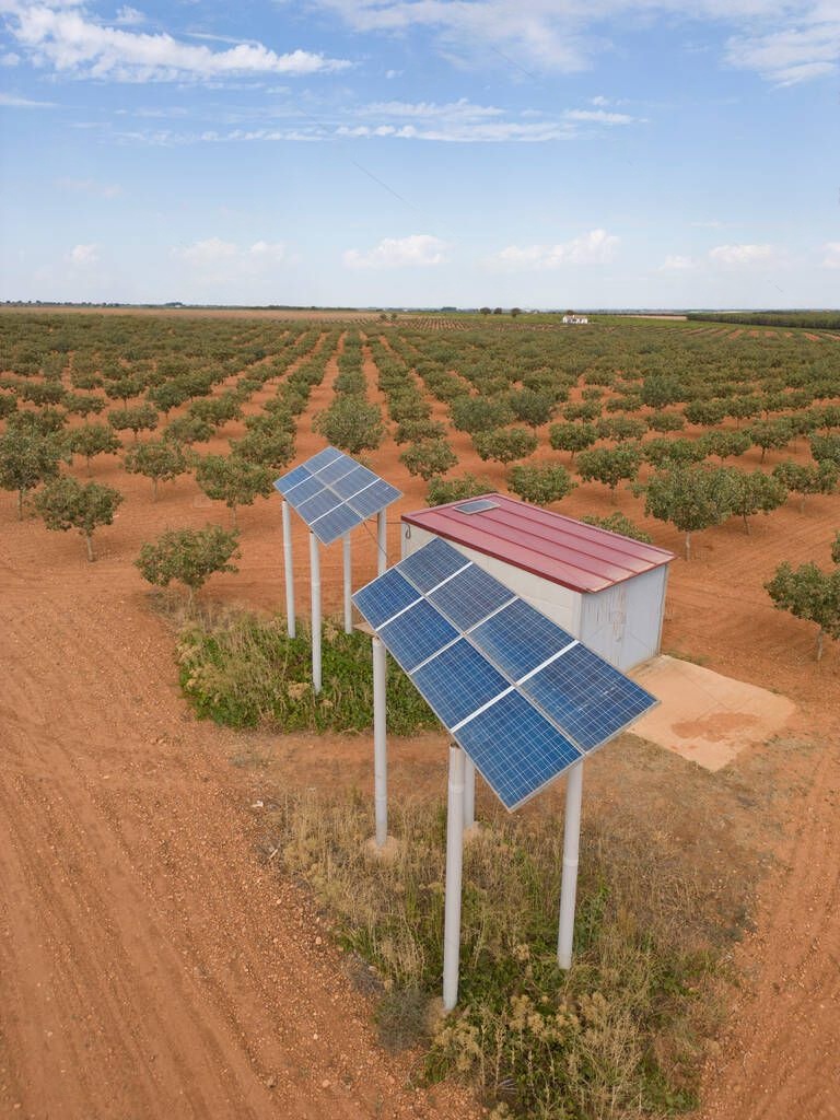 Solar panels in irrigation and ecological agriculture